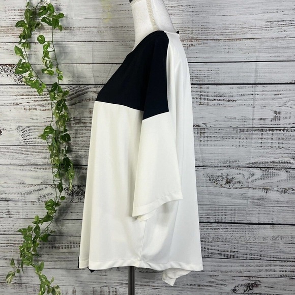 Ever Sassy Tunic Top sz Extra Small Black Ivory Lagenlook Wedding Church Modest - Picture 8 of 11